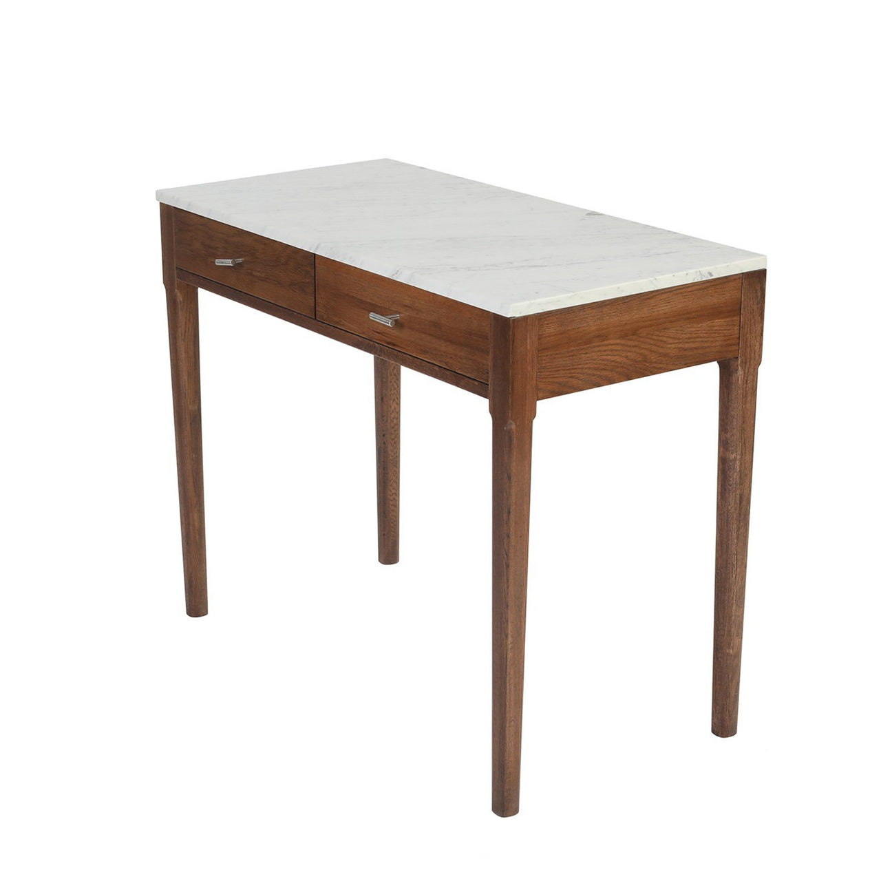 Meno 36" Rectangular Italian Carrara White Marble Console Table with Legs Console Table The Bianco Collection 