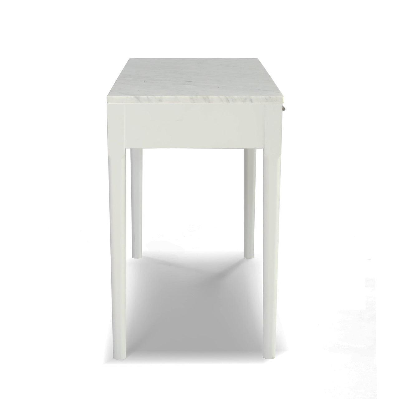 Meno 36" Rectangular Italian Carrara White Marble Console Table with Legs Console Table The Bianco Collection White 