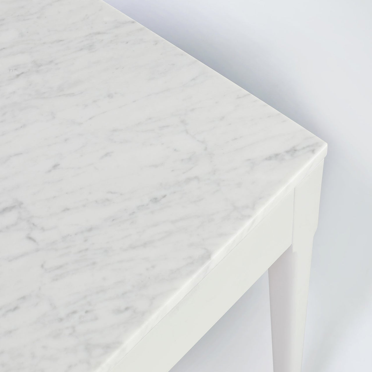 Meno 36" Rectangular Italian Carrara White Marble Console Table with Legs Console Table The Bianco Collection 