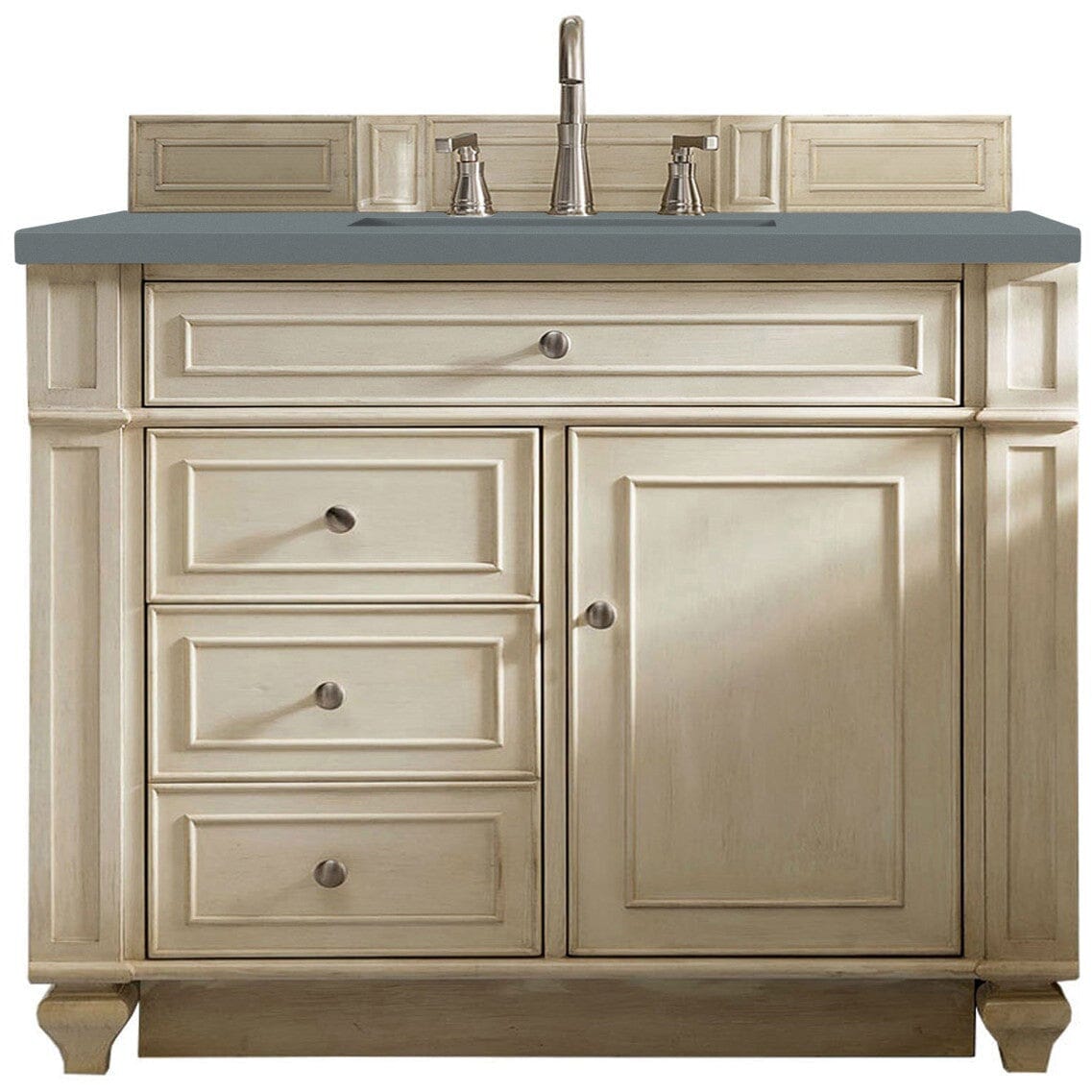 James Martin Bristol 36" Single Vanity Vanity James Martin Vintage Vanilla w/ 3 CM Cala Blue Quartz Top 