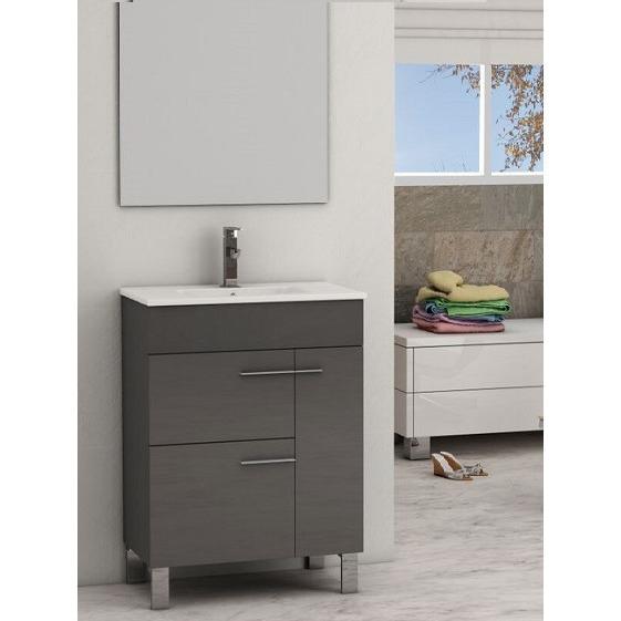 Eviva Cup® 24" Grey Modern Bathroom Vanity with White Integrated Porcelain Sink Vanity Eviva 