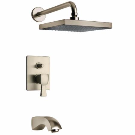 Latoscana Lady Pressure Balance Valve Tub And Shower Set In Brushed Nickel bathtub and showerhead faucet systems Latoscana 