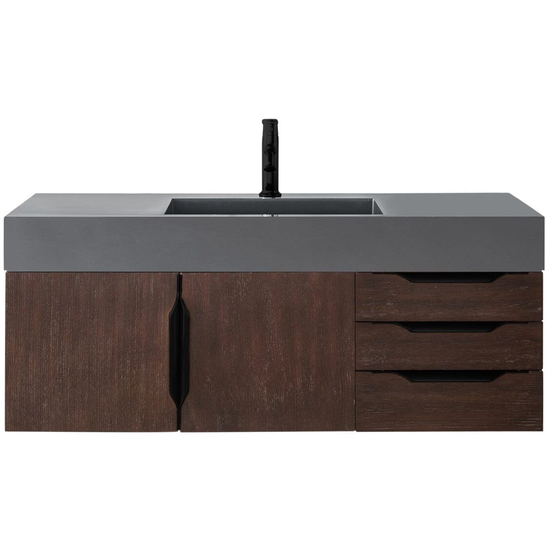 James Martin Mercer Island 48" Single Vanity Vanity James Martin Coffee Oak - Matte Black w/ Dusk Grey Glossy Composite Top 
