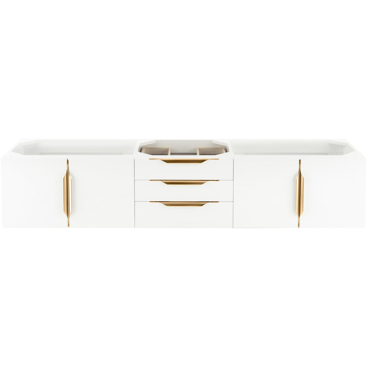James Martin Mercer Island 72" Single Vanity Vanity James Martin Glossy White - Radiant Gold Cabinet Only 