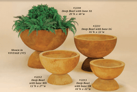 Thumbnail for Deep Bowl with Base Cast Stone Outdoor Garden Planter Planter Tuscan 