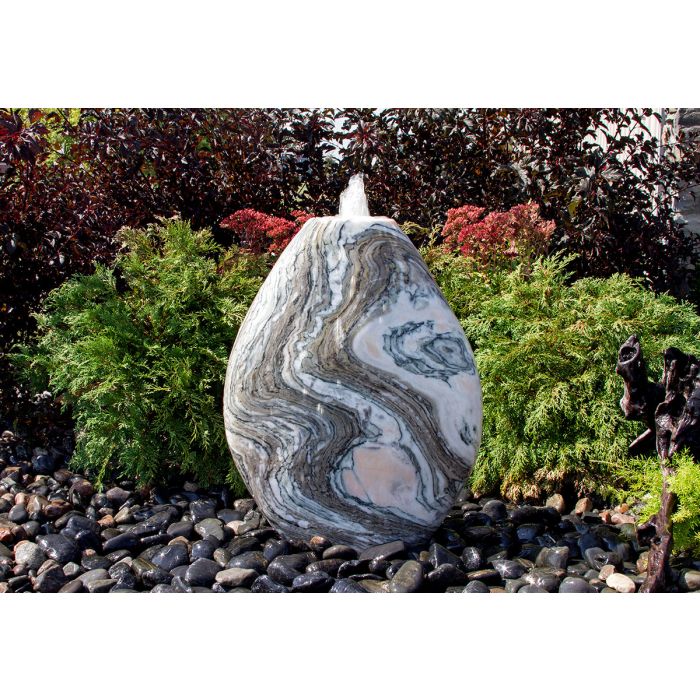 Real Stone Fountains ABART6124 24″ Pink Marble - Almond Fountain Kit Fountain Blue Thumb 