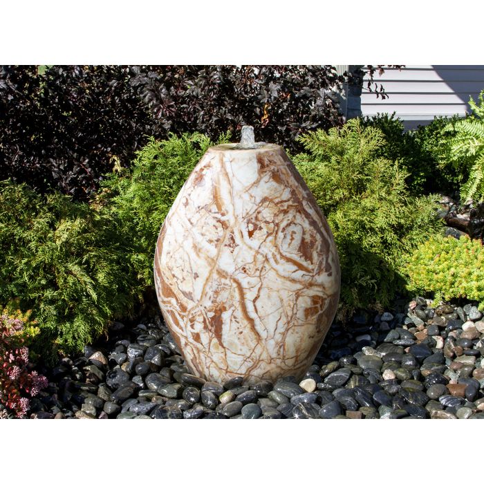 Real Stone Fountains ABART6430 30″ Red Marble - Almond Fountain Kit Fountain Blue Thumb 
