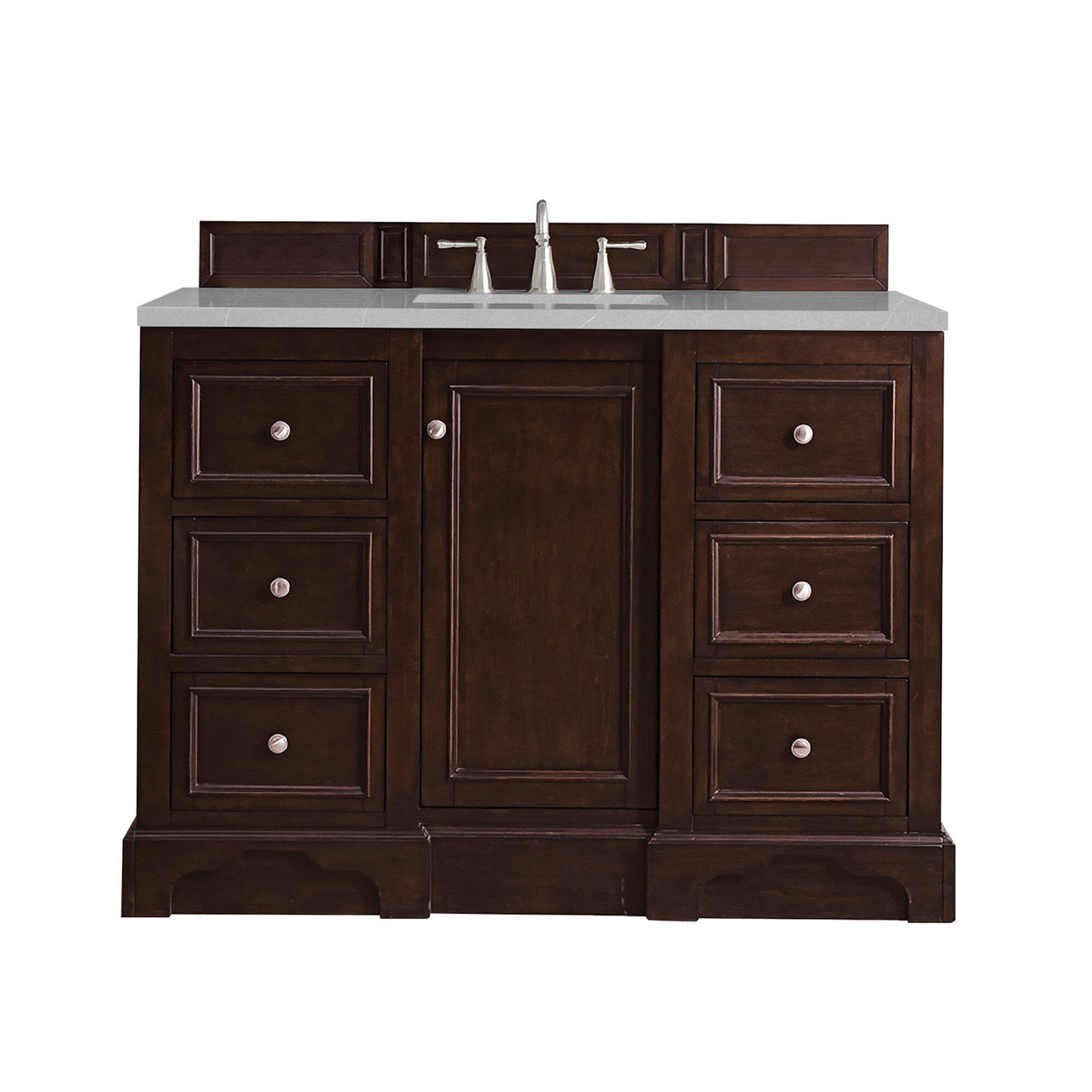James Martin De Soto 48" Single Vanity Vanity James Martin Burnished Mahogany w/ 3 CM Eternal Serena Quartz Top 
