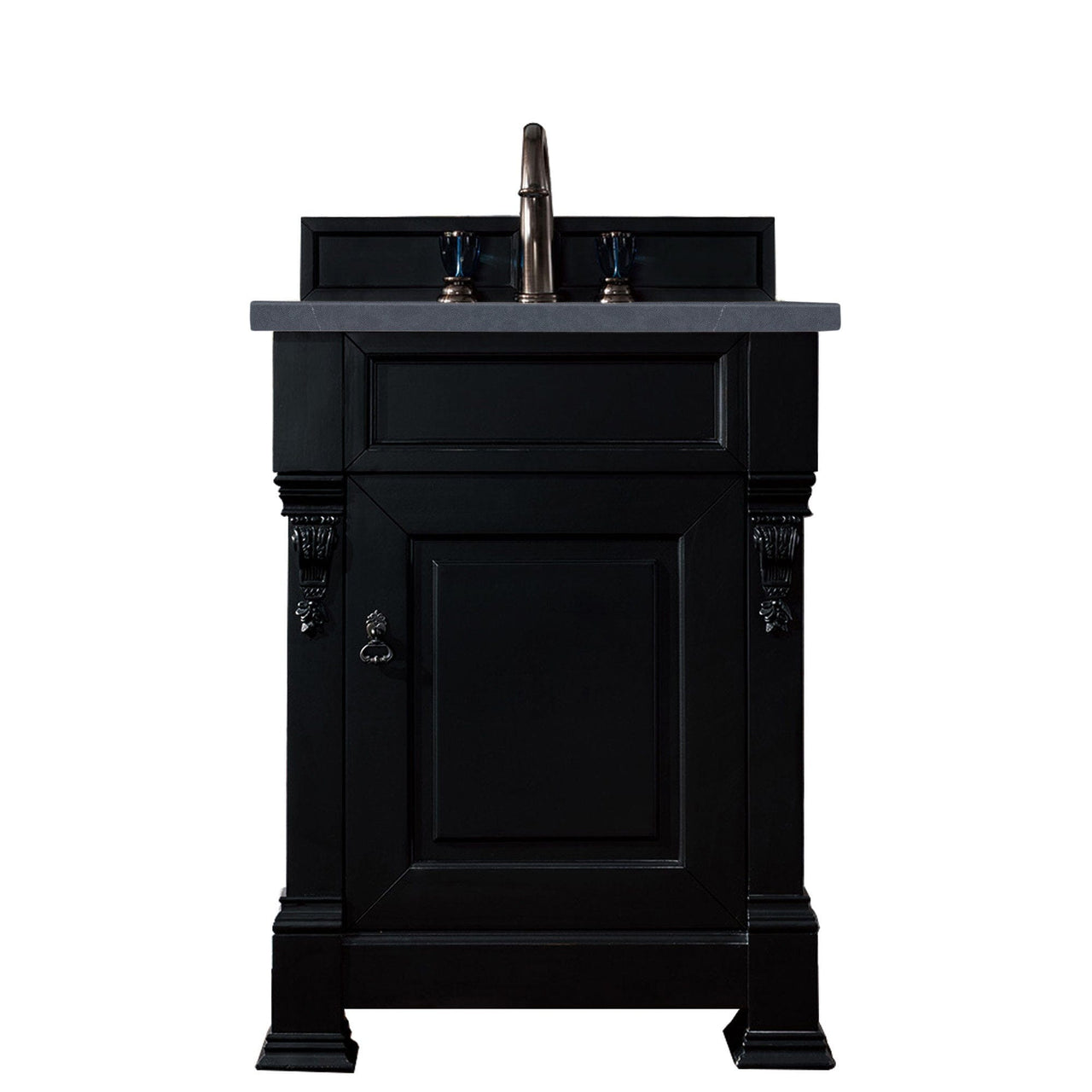 James Martin Brookfield 26" Single Vanity Vanities James Martin Antique Black w/ 3 CM Charcoal Soapstone Quartz Top 