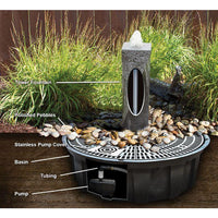 Thumbnail for Real Stone Fountains ABART6124 24″ Pink Marble - Almond Fountain Kit Fountain Blue Thumb 