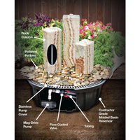 Thumbnail for Real Stone Fountains ABART5000 White Gray Marble Triple Pillar Fountain Fountain Blue Thumb 