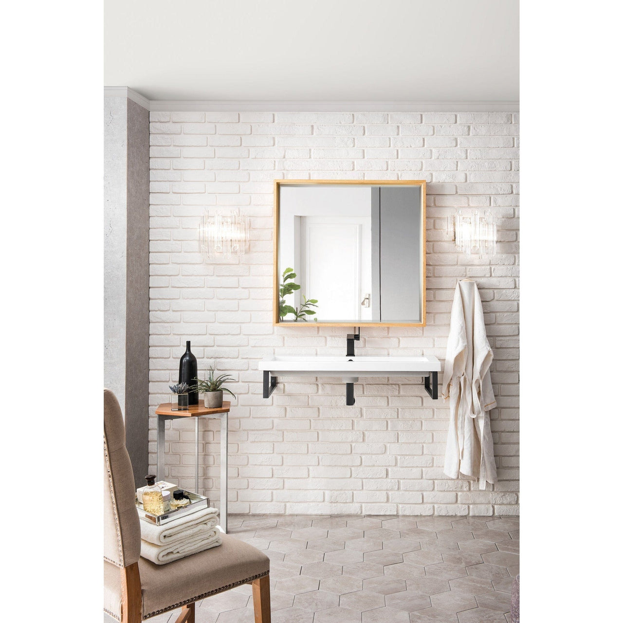 James Martin Milan 35.4" Square Cube Mirror Mirrors James Martin 