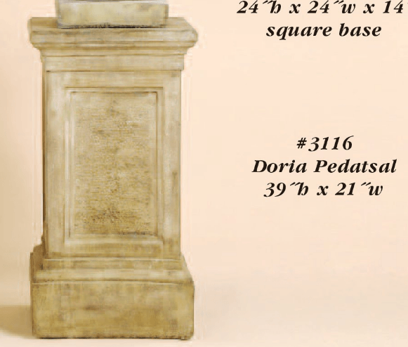 Doria Pedatsal Cast Stone Outdoor Garden Planter Planter Tuscan 