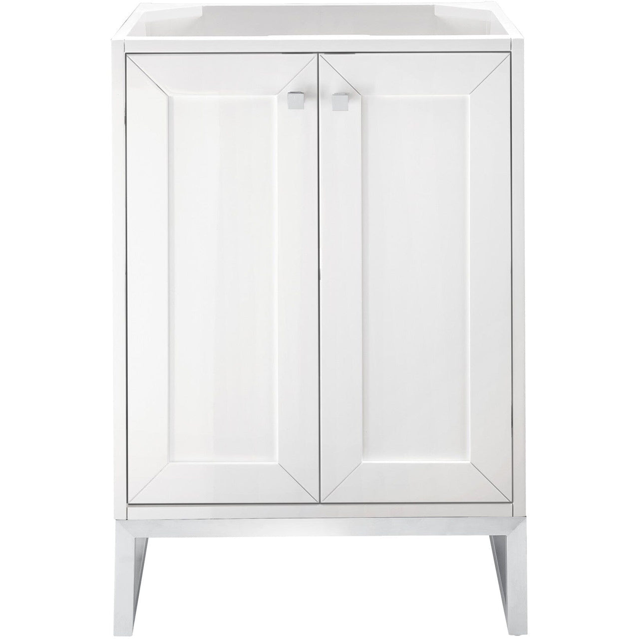James Martin Chianti 24" Single Vanity Vanity James Martin Glossy White - Brushed Nickel Cabinet Only 