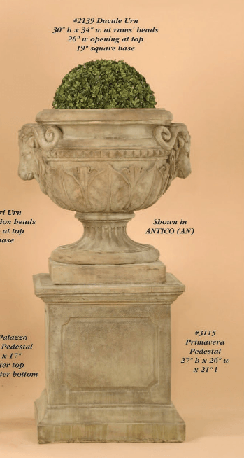 Ducale Urn Cast Stone Outdoor Garden Planter Planter Tuscan 