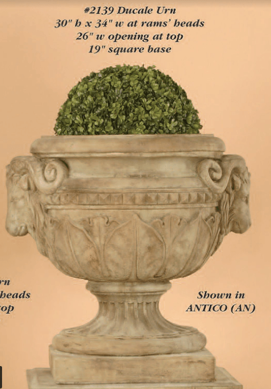 Ducale Urn Cast Stone Outdoor Garden Planter Planter Tuscan 