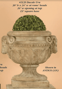 Thumbnail for Ducale Urn Cast Stone Outdoor Garden Planter Planter Tuscan 