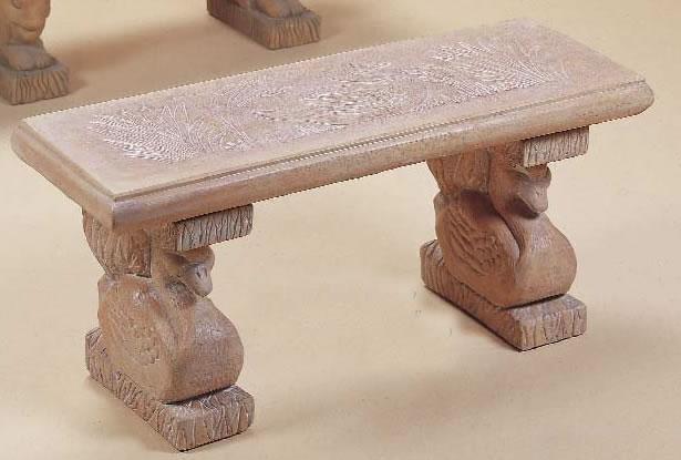 Duck Outdoor Cast Stone Garden Bench Benches Tuscan 