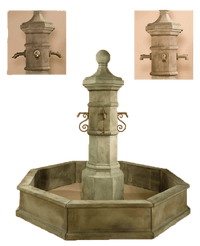 Thumbnail for Octavia Column Pond Outdoor Cast Stone Garden Fountain Spouts Fountain Tuscan 