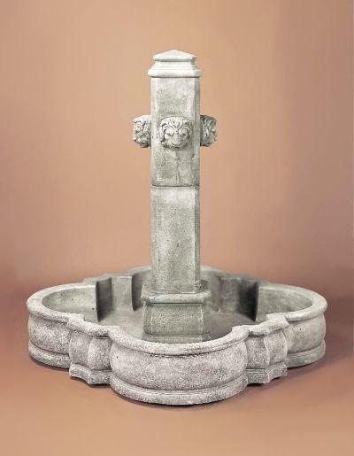 Via Veneto Outdoor Cast Stone Garden Fountain With Spout Fountain Tuscan 