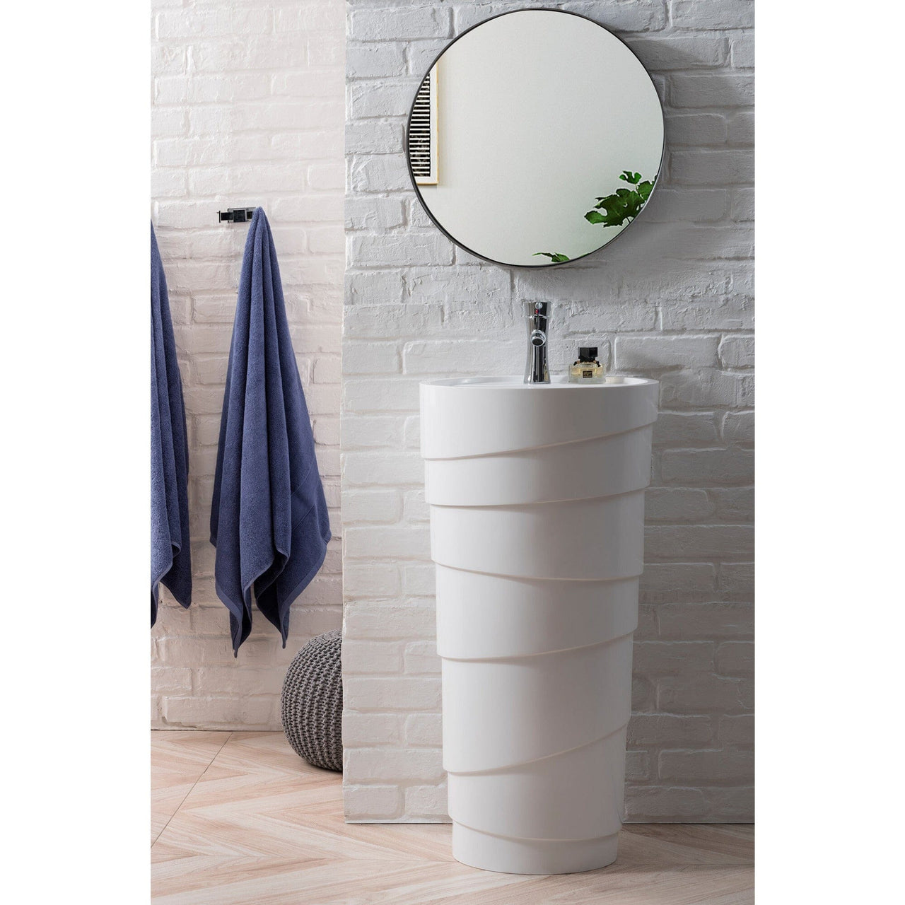 James Martin Quebec 17.5" Solid Surface Pedestal Sink Pedastal James Martin 