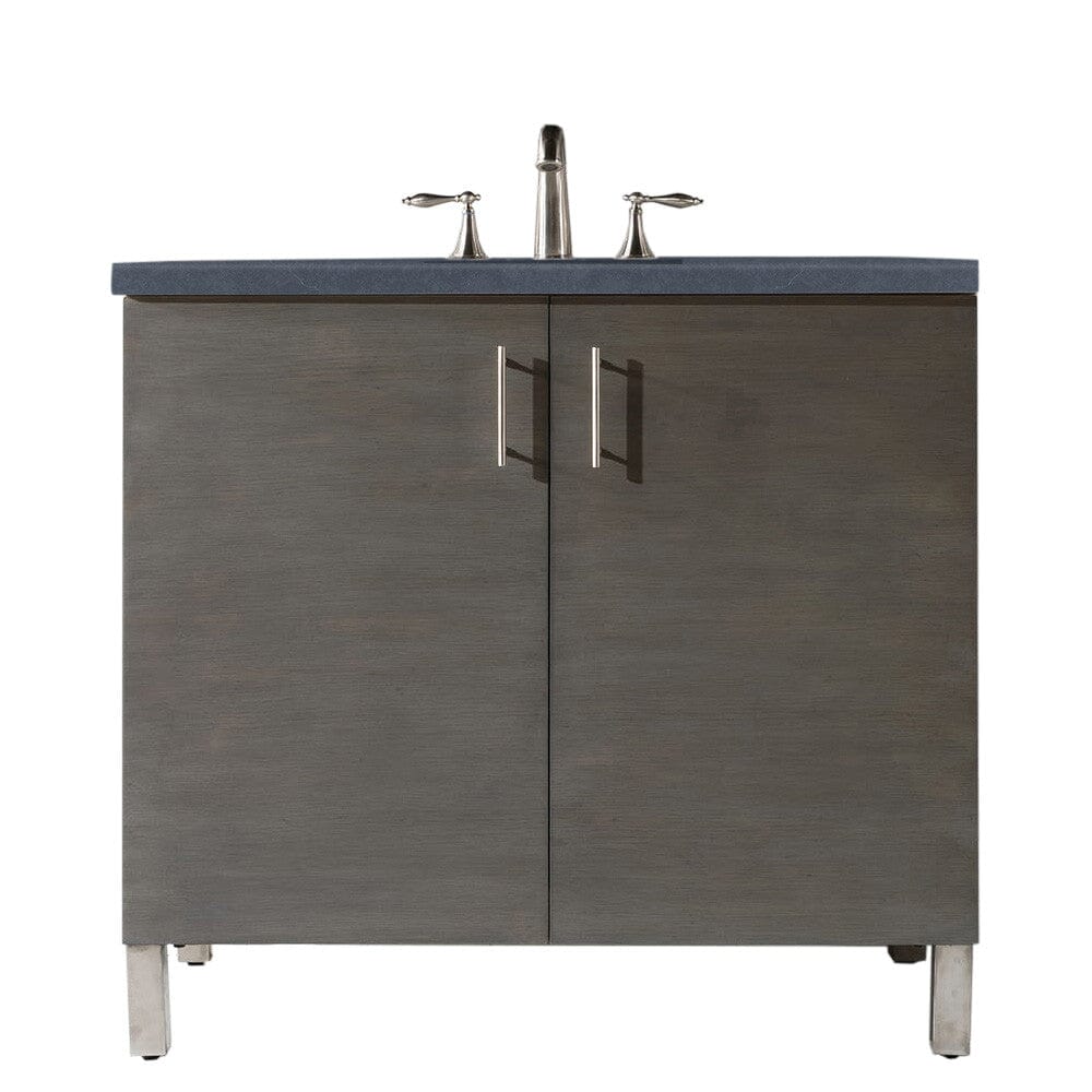 James Martin Metropolitan 36" Single Vanity Vanity James Martin Silver Oak w/ 3 CM Charcoal Soapstone Quartz Top 