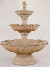 Thumbnail for Gardenia Three Tier Cast Stone Outdoor Fountain Short Fountain Tuscan 