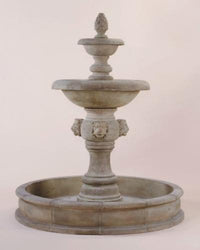 Thumbnail for Quattro Lion Two Tier Pond Outdoor Cast Stone Fountain Fountain Tuscan 