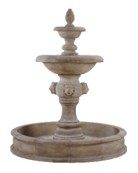 Thumbnail for Quattro Lion Two Tier Pond Outdoor Cast Stone Fountain Fountain Tuscan 