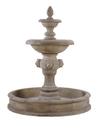 Thumbnail for Quattro Lion Two Tier Pond Outdoor Cast Stone Fountain Fountain Tuscan 