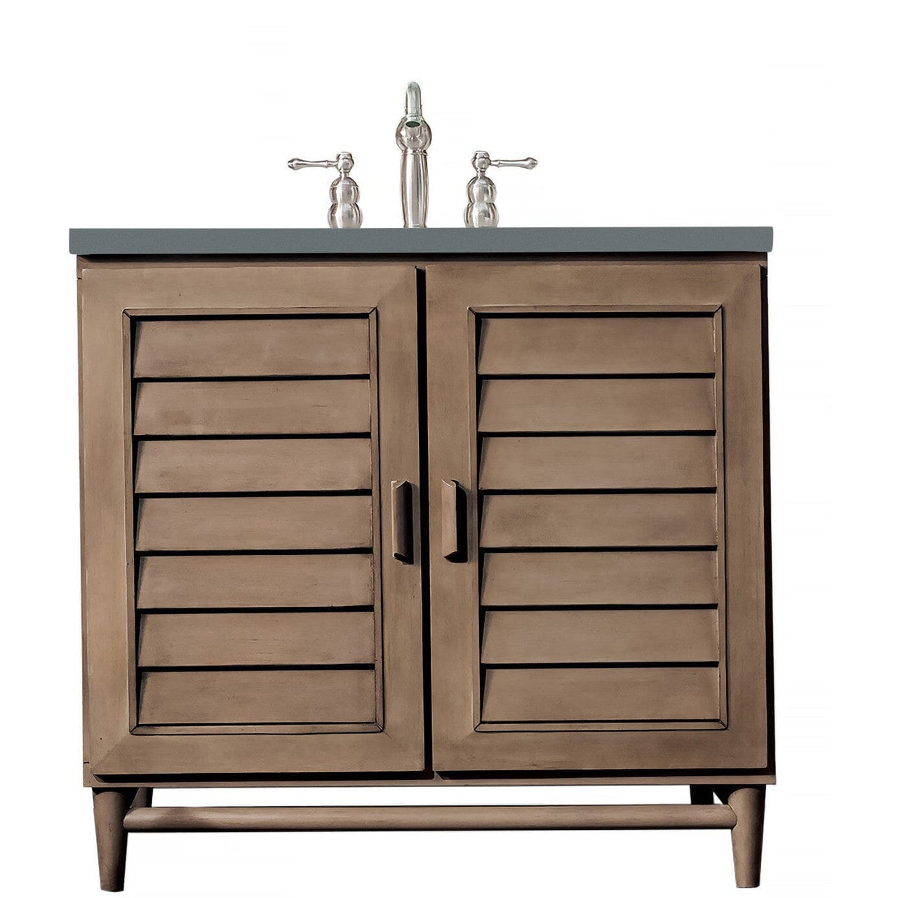 James Martin Portland 36" Single Vanity Vanity James Martin Whitewashed Walnut w/ 3 CM Cala Blue Quartz Top 