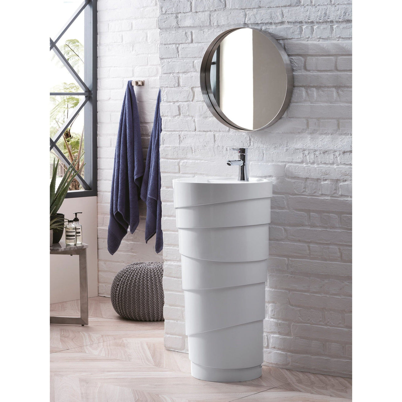 James Martin Quebec 17.5" Solid Surface Pedestal Sink Pedastal James Martin 