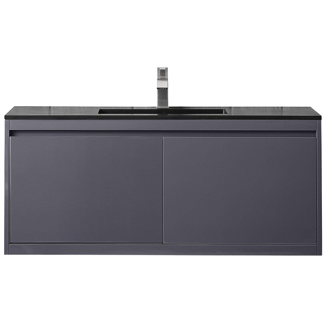 James Martin Milan 47.3" Single Vanity Vanity James Martin Modern Grey Glossy w/Charcoal Black Composite Top 
