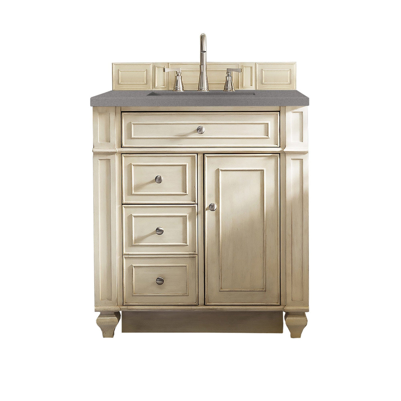 James Martin Bristol 30" Single Vanity Vanity James Martin Vintage Vanilla w/ 3 CM Grey Expo Quartz Top 
