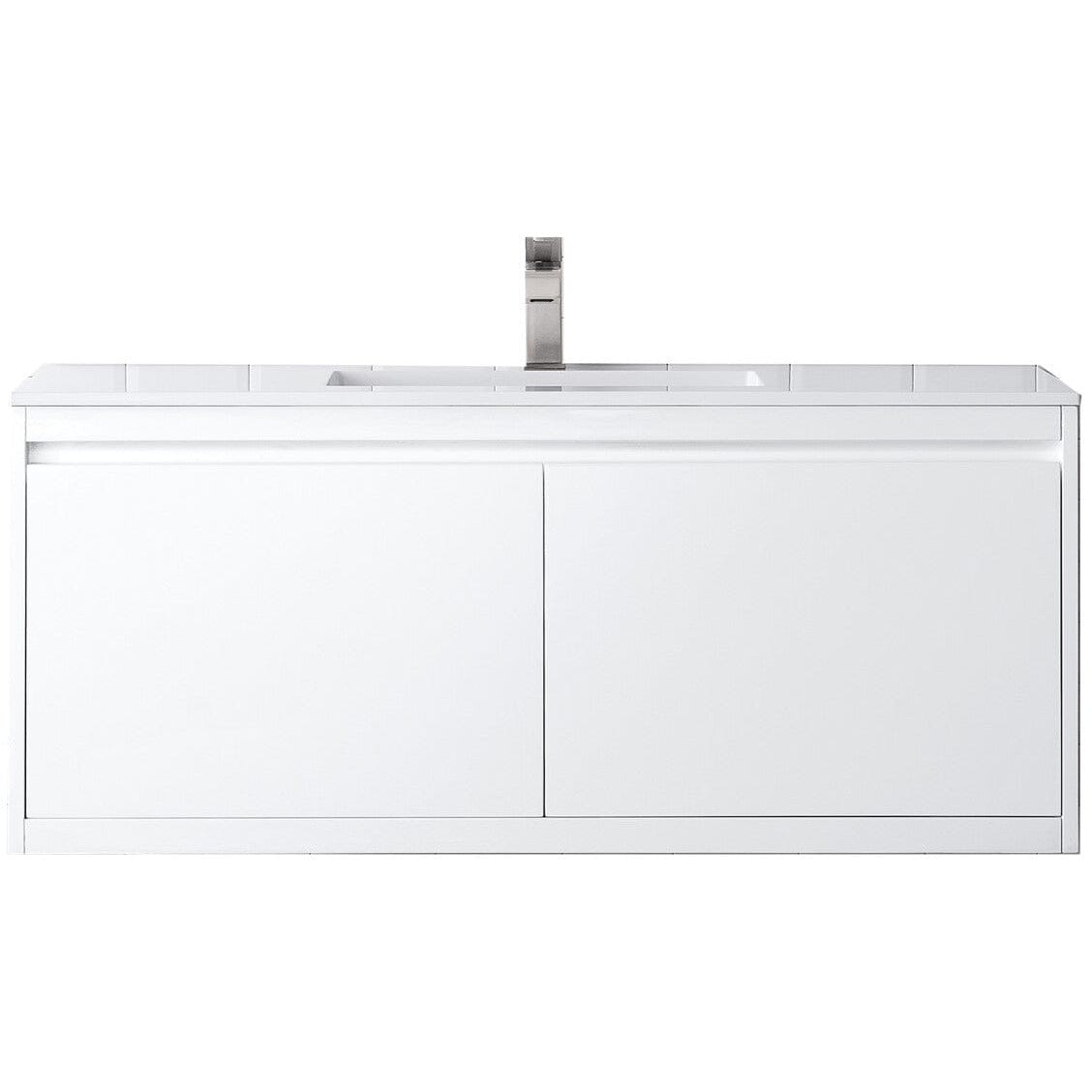 James Martin Milan 47.3" Single Vanity Vanity James Martin Glossy White w/Glossy White Composite Top 
