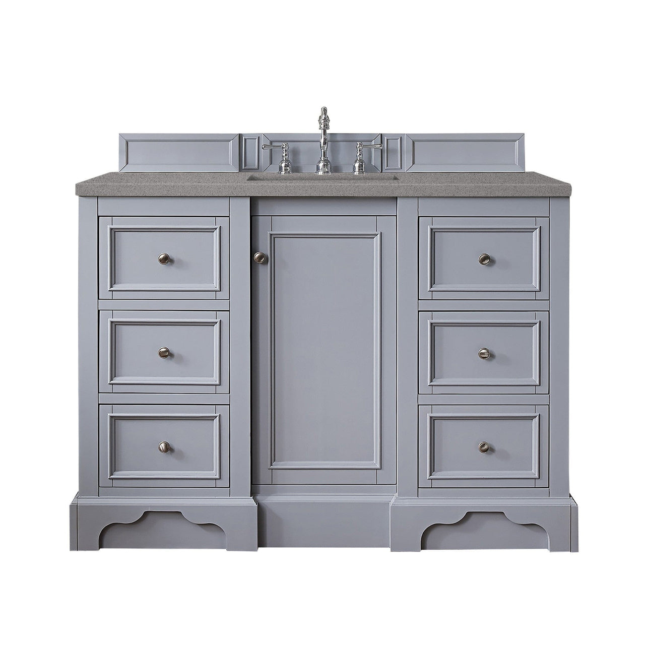 James Martin De Soto 48" Single Vanity Vanity James Martin Silver Gray w/ 3 CM Grey Expo Quartz Top 