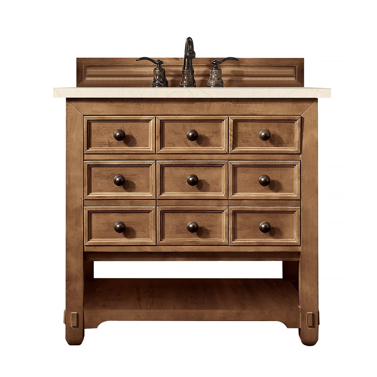 James Martin Malibu 36" Single Vanity Vanity James Martin Honey Alder w/ 3 CM Eternal Marfil Quartz Top 