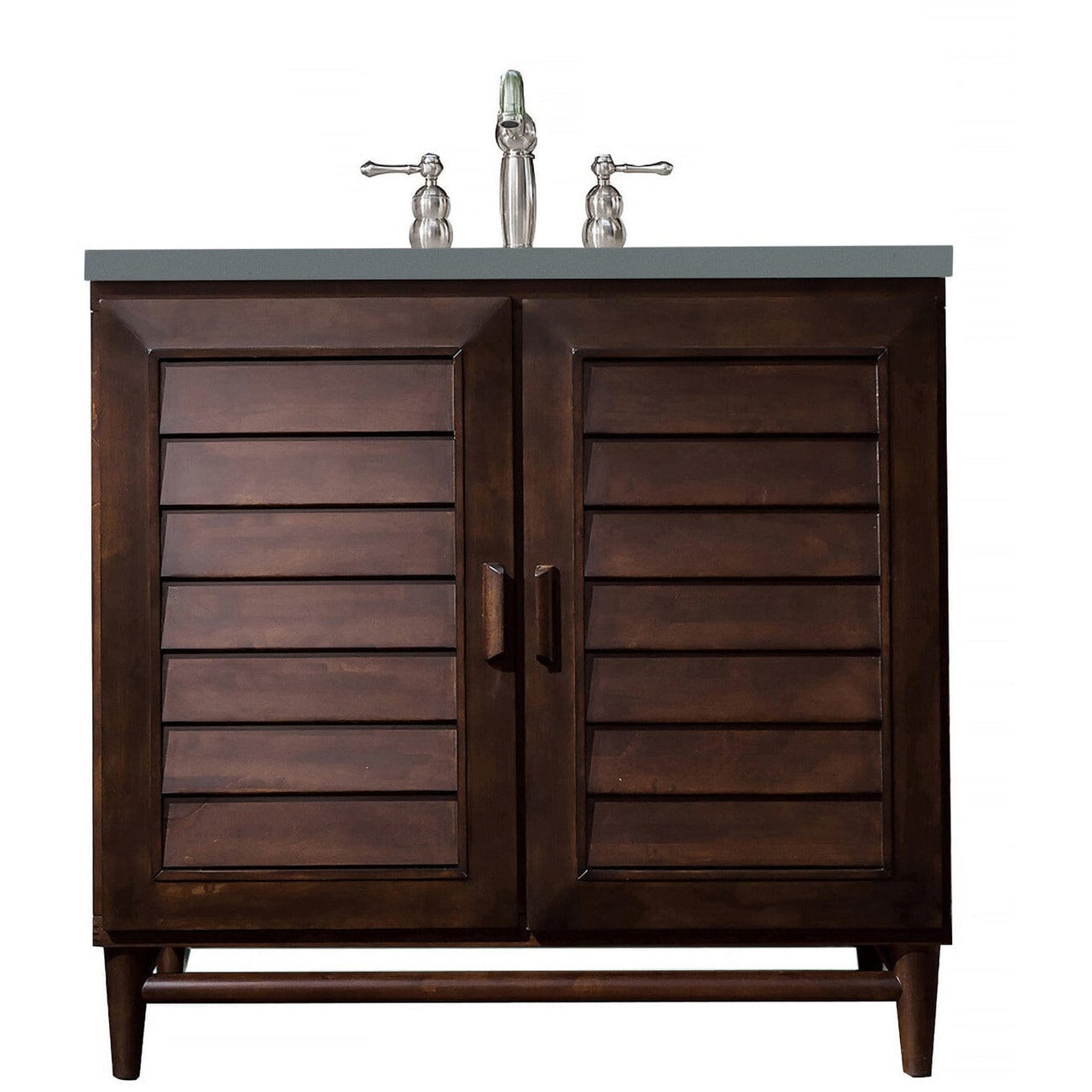 James Martin Portland 36" Single Vanity Vanity James Martin Burnished Mahogany w/ 3 CM Cala Blue Quartz Top 