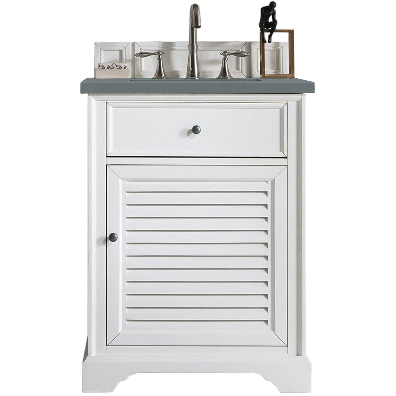 James Martin Savannah 26" Single Vanity Vanity James Martin Bright White w/ 3 CM Cala Blue Quartz Top 