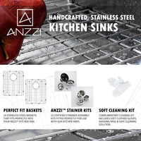 Thumbnail for ANZZI VANGUARD Series K32192A-032B Kitchen Sink Kitchen Sink ANZZI 