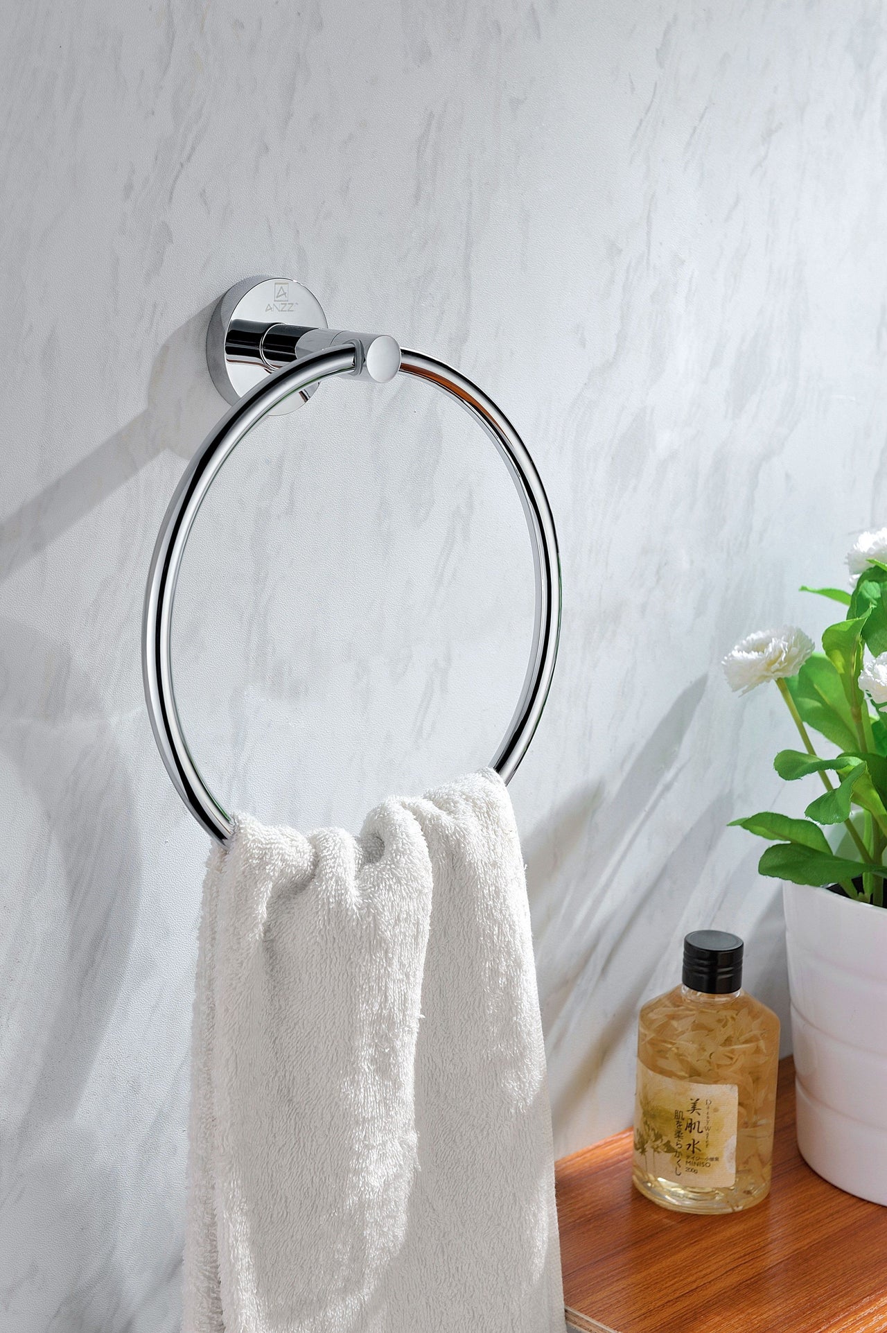 ANZZI Caster Series Towel Ring in Polished Chrome Towel Ring ANZZI 