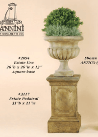 Thumbnail for Estate Pedatsal Cast Stone Outdoor Garden Planter Planter Tuscan 