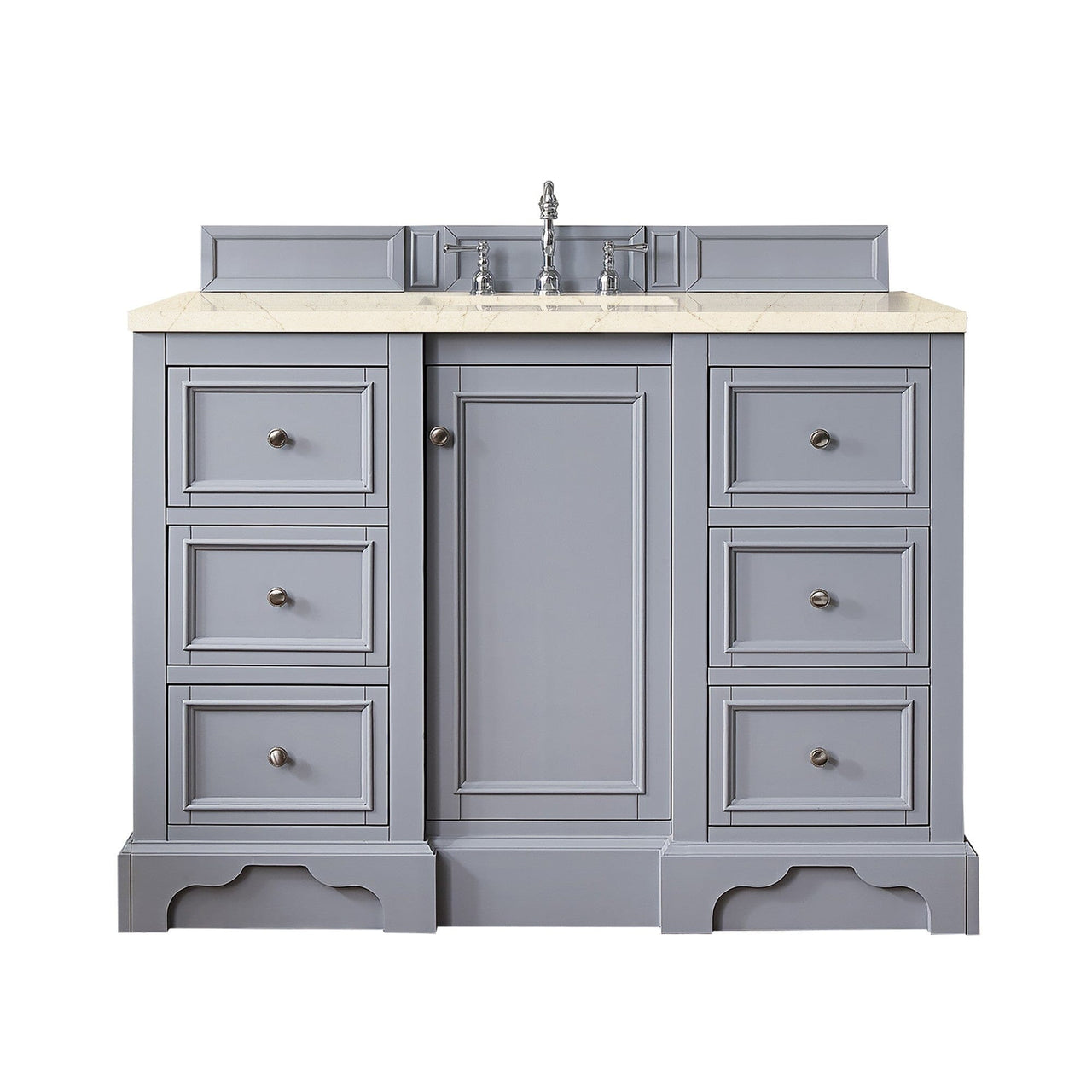 James Martin De Soto 48" Single Vanity Vanity James Martin Silver Gray w/ 3 CM Eternal Marfil Quartz Top 