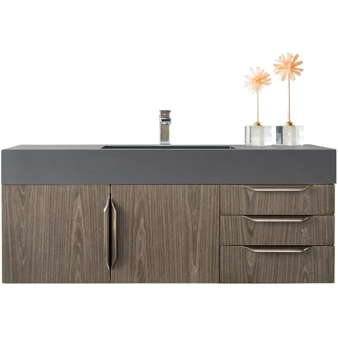 James Martin Mercer Island 48" Single Vanity Vanity James Martin Ash Gray w/ Dusk Grey Glossy Composite Top 