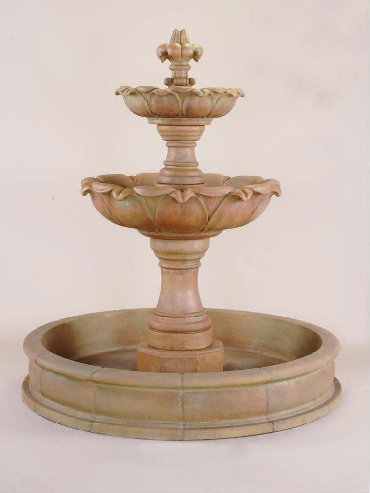 Gardenia Pond Cast Stone Outdoor Fountain Fountain Tuscan 