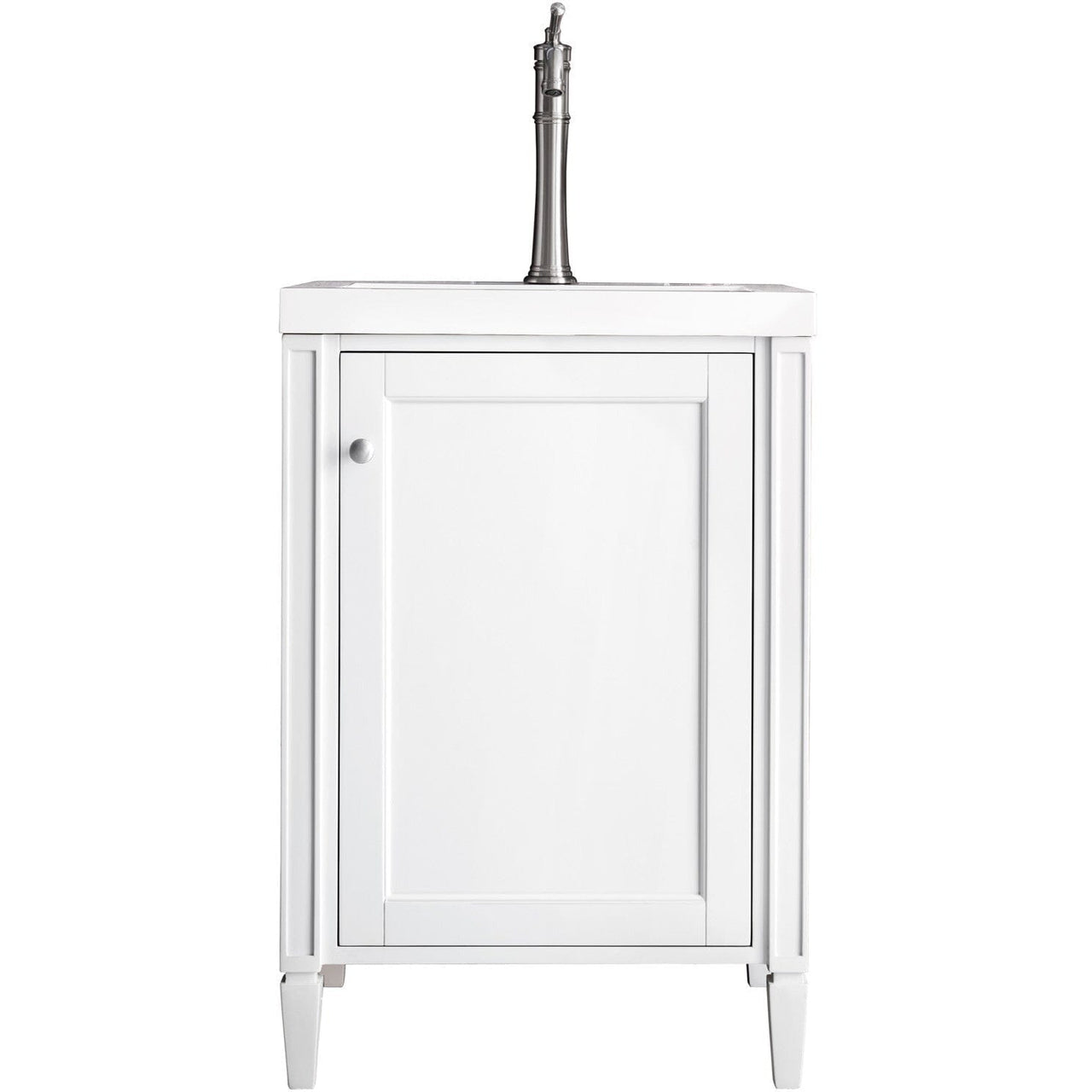 James Martin Britannia 24" Single Vanity Vanity James Martin Glossy White w/ White Glossy Composite Countertop 