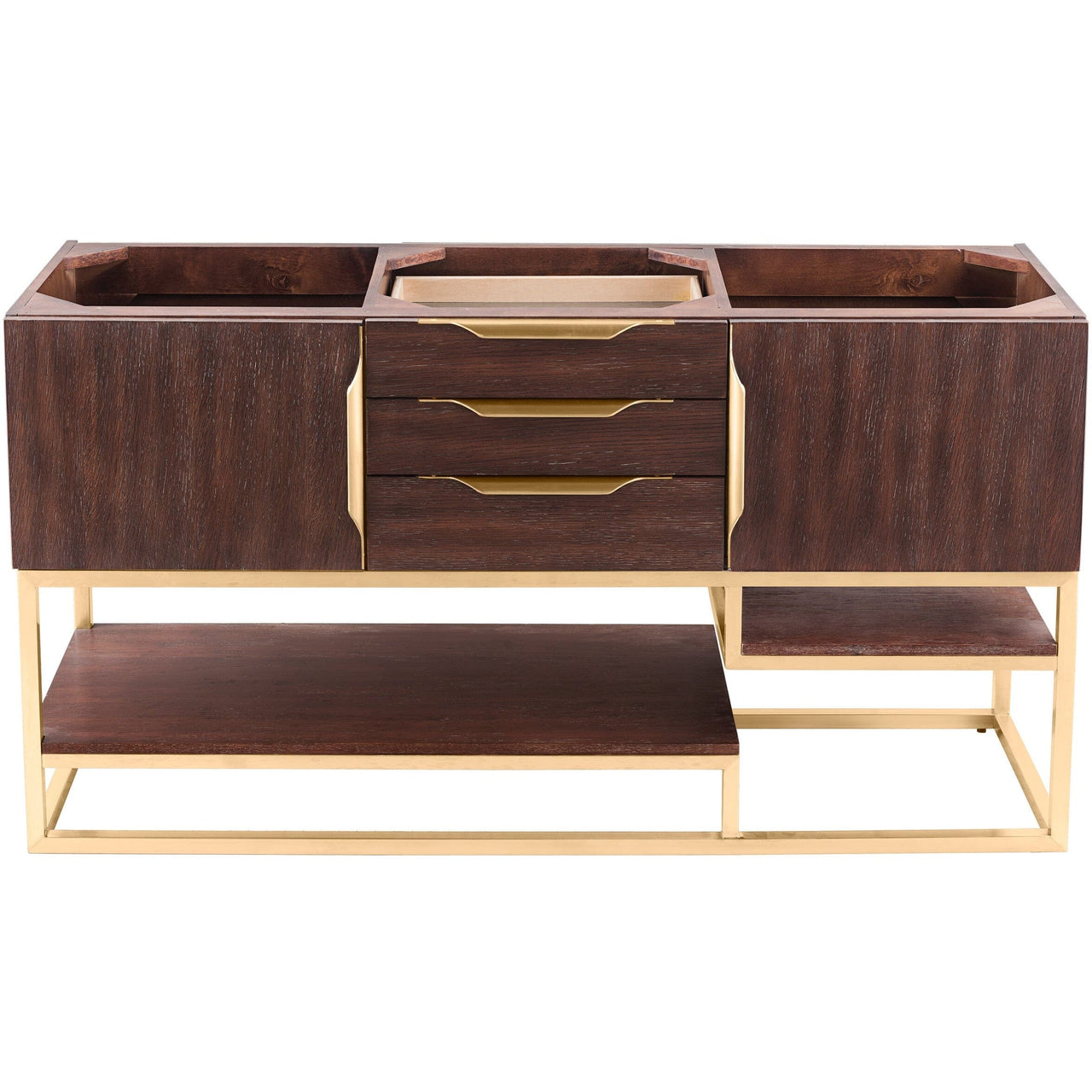 James Martin Columbia 59" Double Vanity Vanity James Martin Coffee Oak - Radiant Gold Cabinet Only 