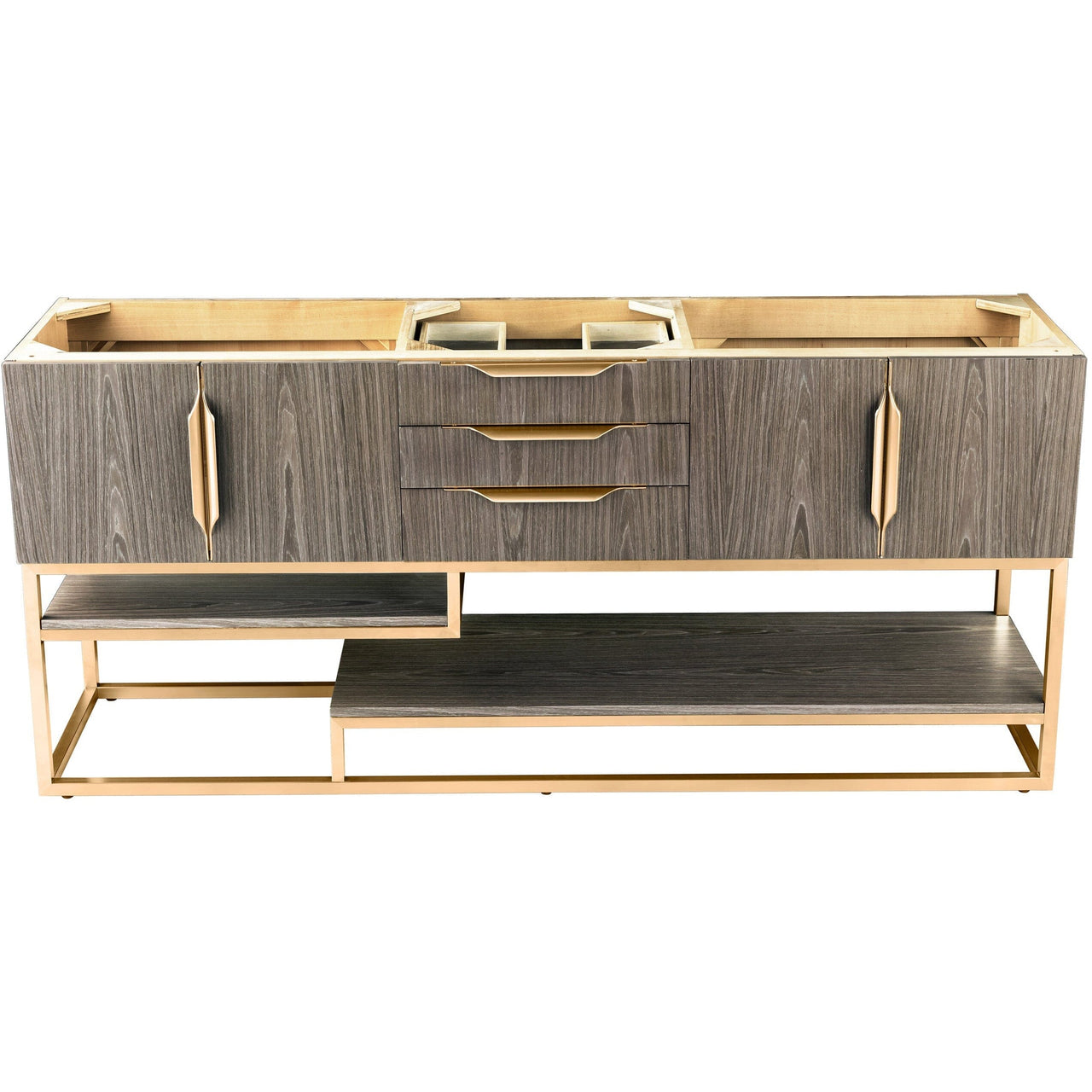 James Martin Columbia 72" Double Vanity Vanity James Martin Ash Gray - Radiant Gold Cabinet Only 