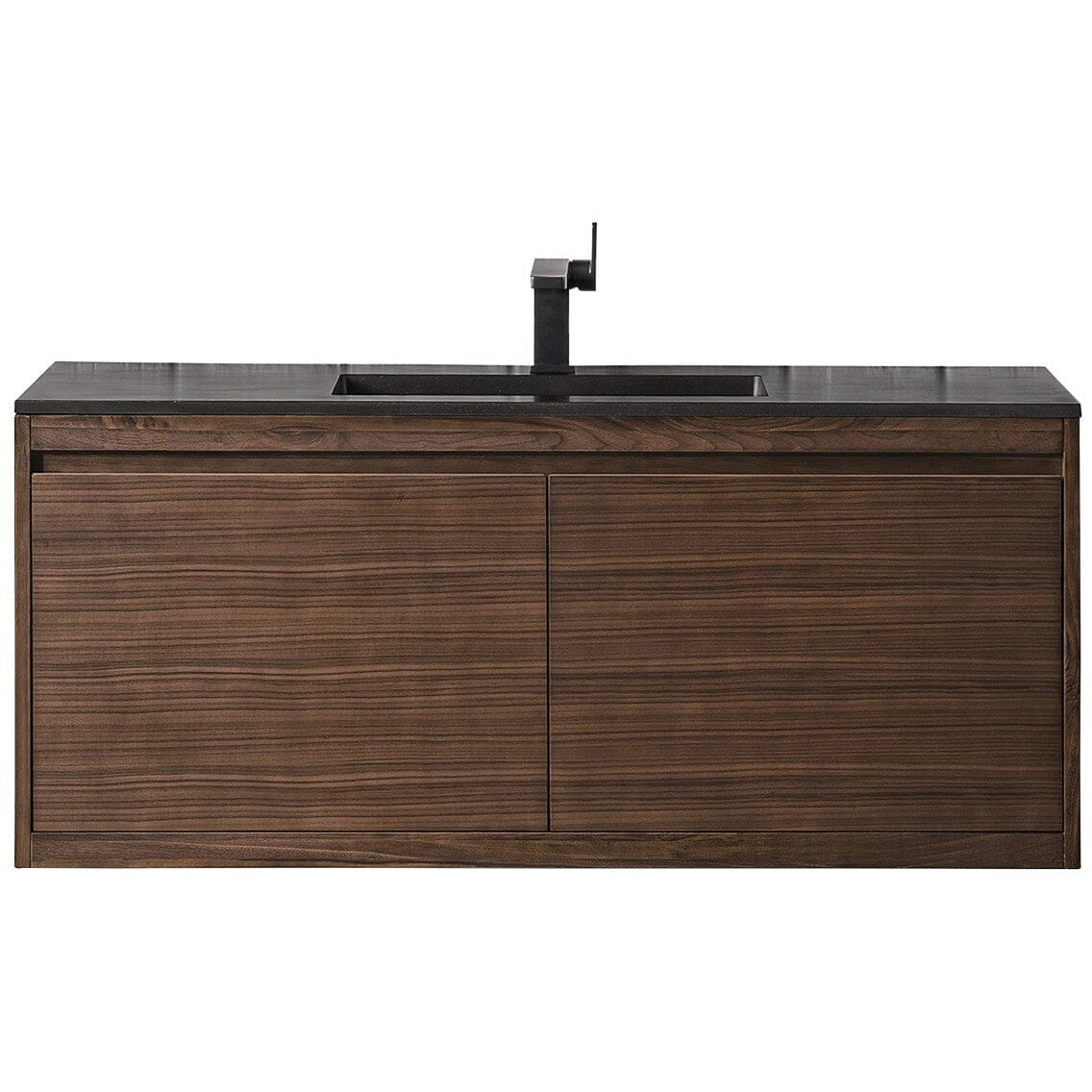 James Martin Milan 47.3" Single Vanity Vanity James Martin Mid Century Walnut w/Charcoal Black Composite Top 