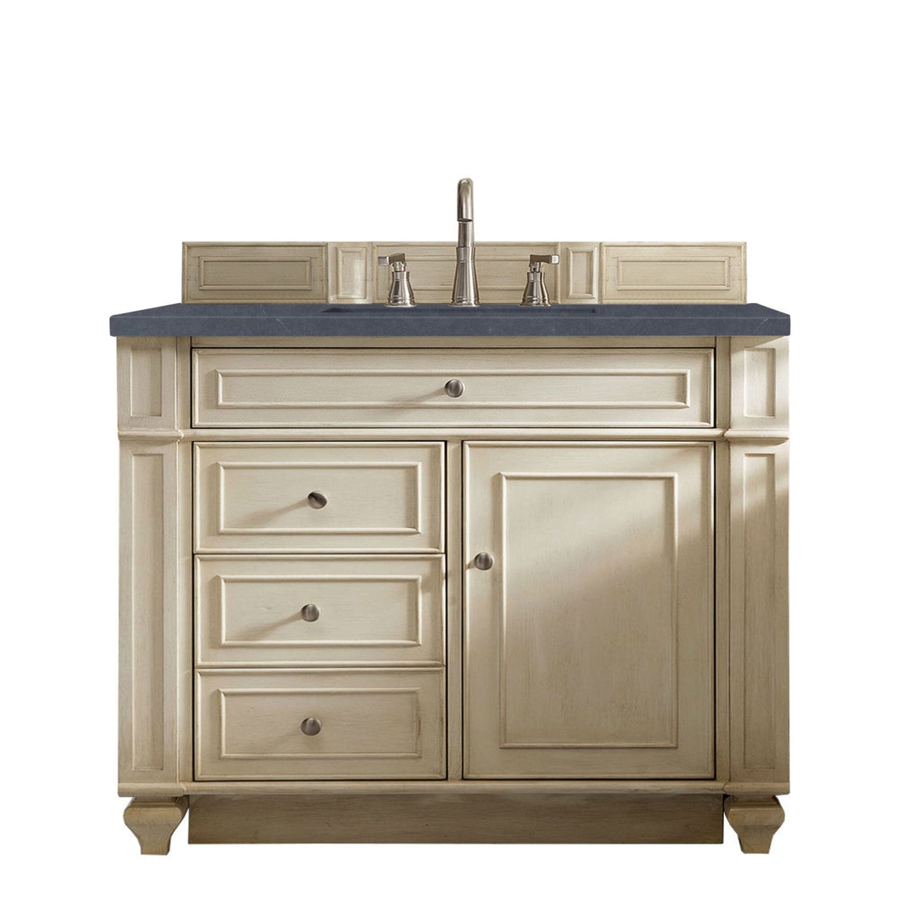 James Martin Bristol 36" Single Vanity Vanity James Martin Vintage Vanilla w/ 3 CM Charcoal Soapstone Quartz Top 
